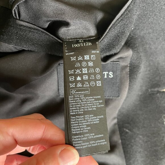 All Saints Black Wool Coat - Picture 6 of 7